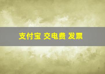 支付宝 交电费 发票